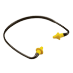 A banded ear plug, also known as a banded hearing protector or banded ear defender, is a type of hearing protection device designed to reduce the exposure to loud noises and prevent hearing damage. It consists of a pair of earplugs connected by a flexible band that goes around the back of the wearer's neck or head.