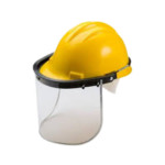 A "Clear Face Shield - Helmet Attachable" refers to a type of face protection that can be attached to a helmet for additional safety coverage. This face shield is designed to protect the wearer's face, including the eyes, nose, and mouth, from potential hazards such as flying debris, splashes, chemicals, and other particles.