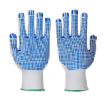 PVC dotted gloves made from a combination of cotton, Kevlar, and nylon are specialized work gloves designed to provide enhanced grip, durability, and protection in various industrial settings. Each material offers unique properties that contribute to the functionality and performance of these gloves. Let's look at each component: